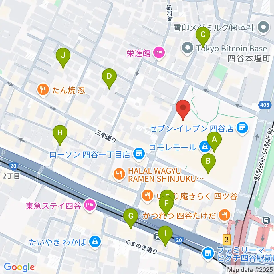 四谷スポーツスクエア周辺のカフェ一覧地図