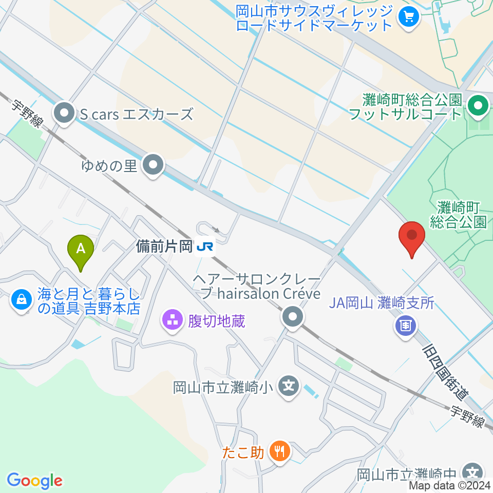 岡山市灘崎文化センター周辺のカフェ一覧地図