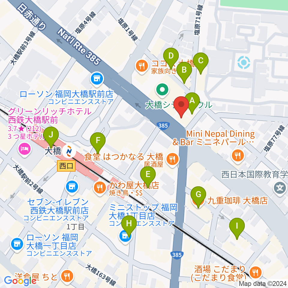 sound Boogie大橋店周辺のカフェ一覧地図