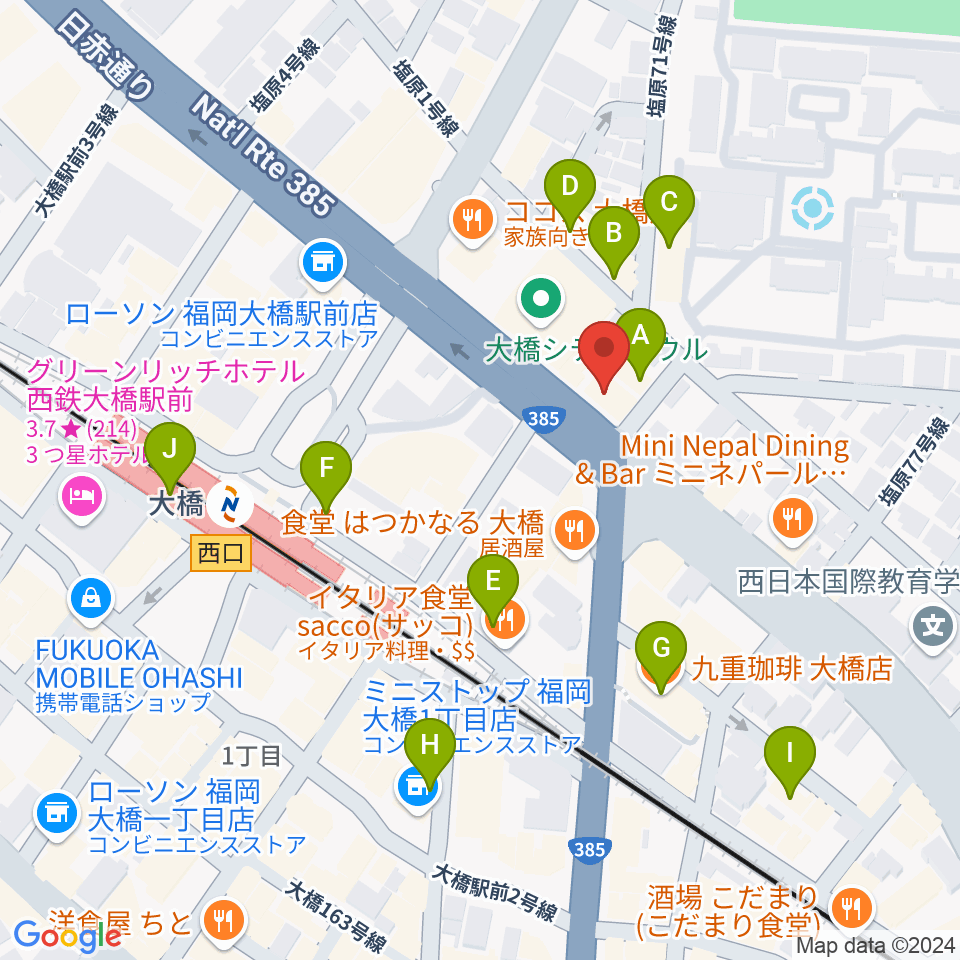 sound Boogie大橋店周辺のカフェ一覧地図