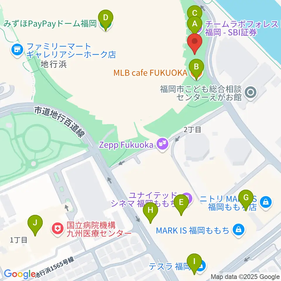よしもと福岡 大和証券劇場周辺のカフェ一覧地図