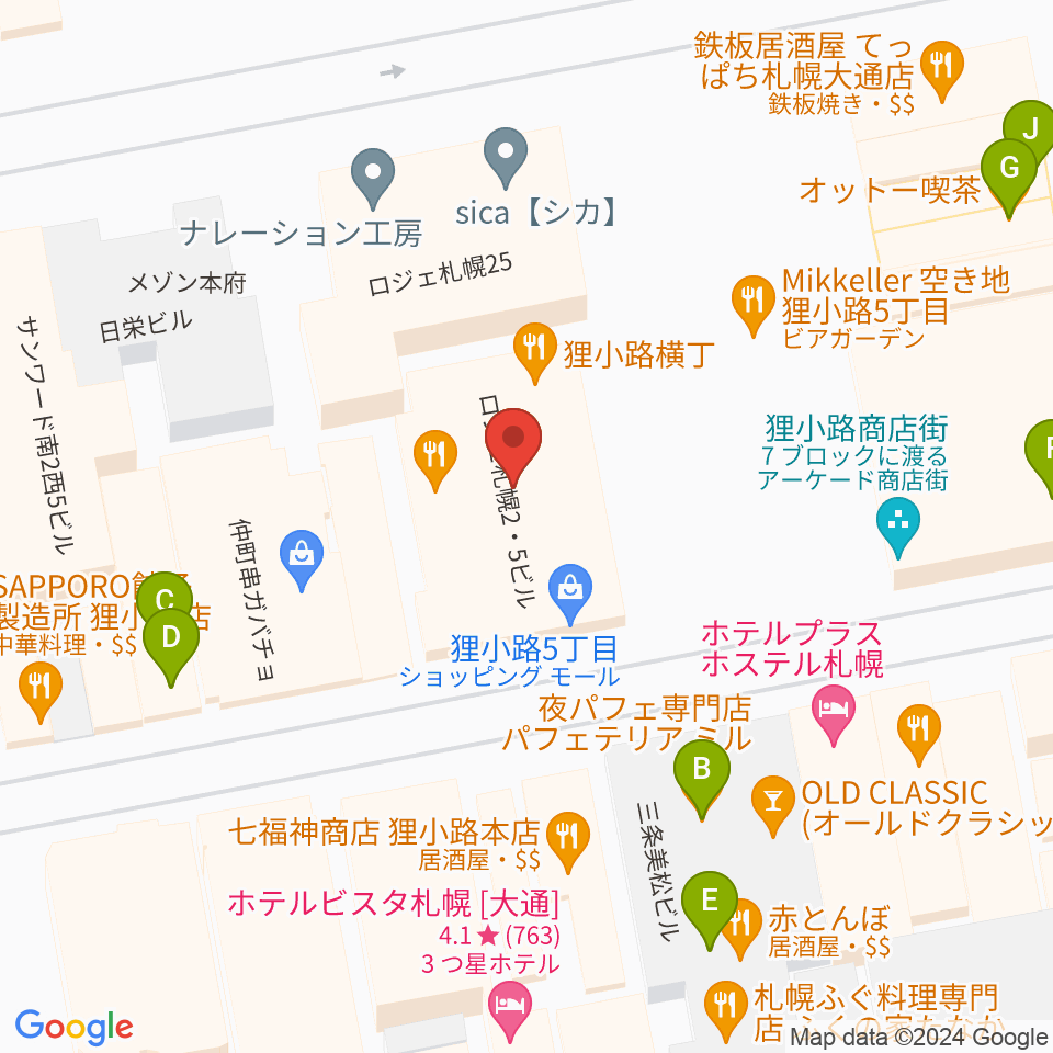サツゲキ周辺のカフェ一覧地図