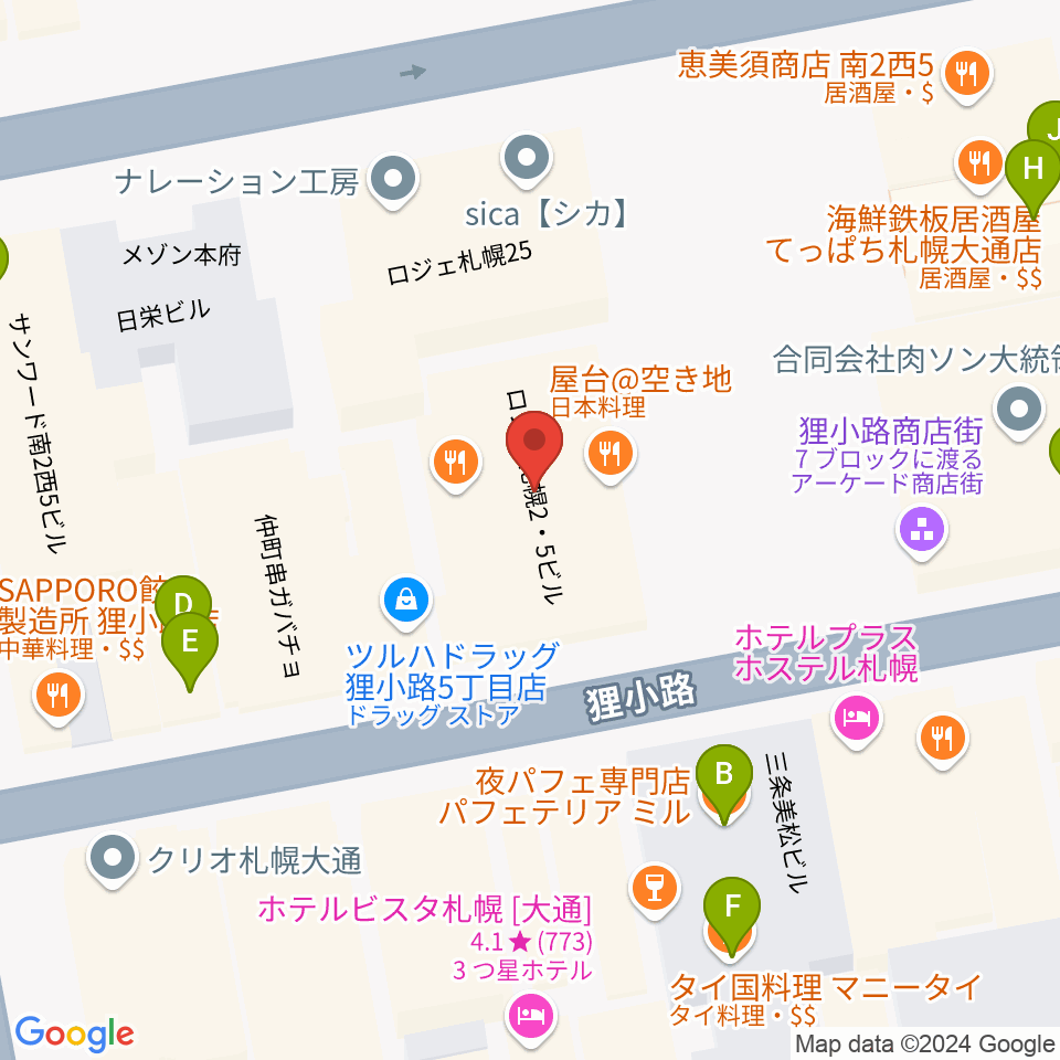 サツゲキ周辺のカフェ一覧地図