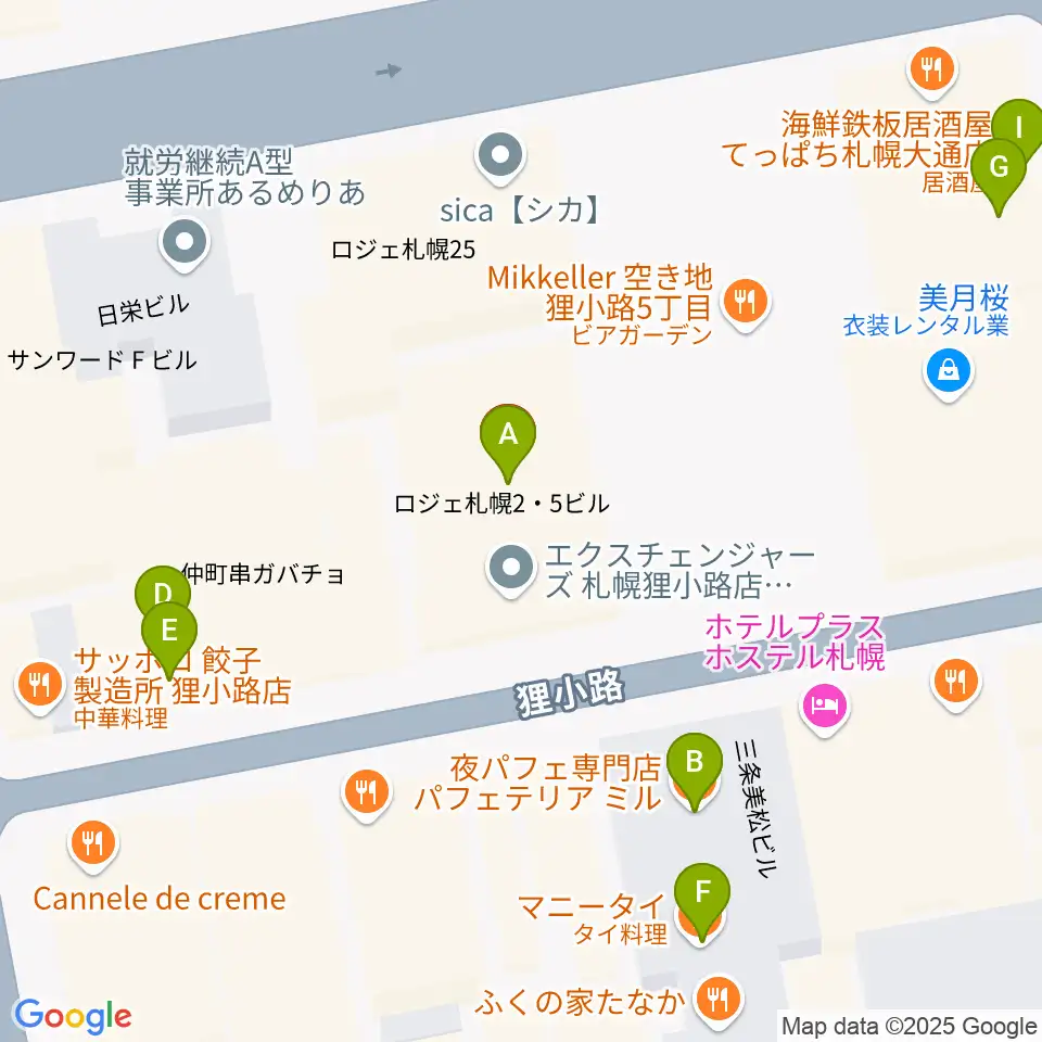 サツゲキ周辺のカフェ一覧地図