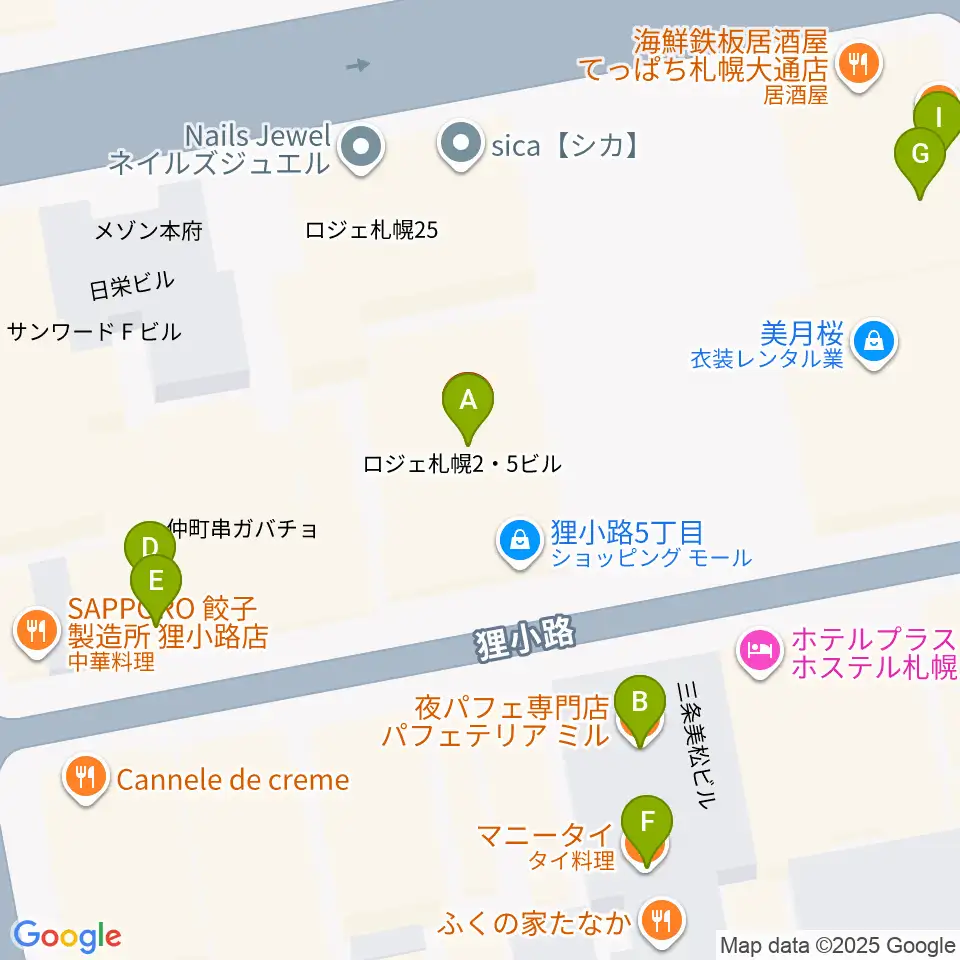 サツゲキ周辺のカフェ一覧地図