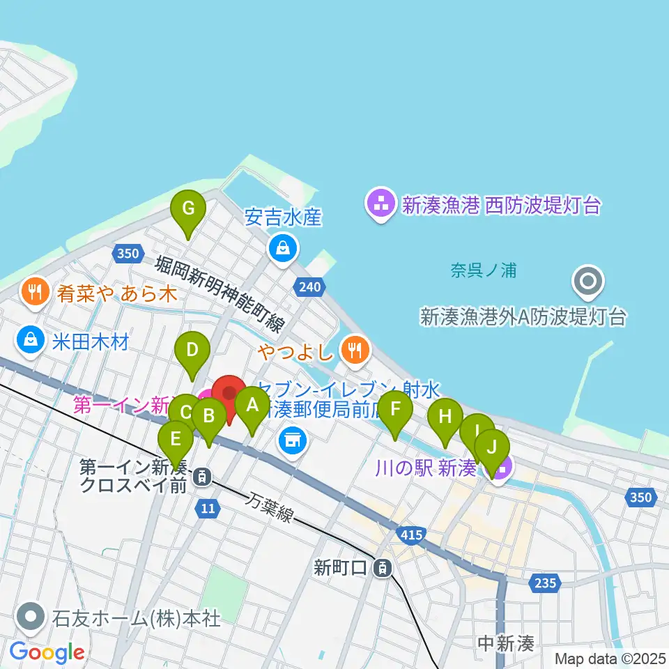 クロスベイ新湊周辺のカフェ一覧地図