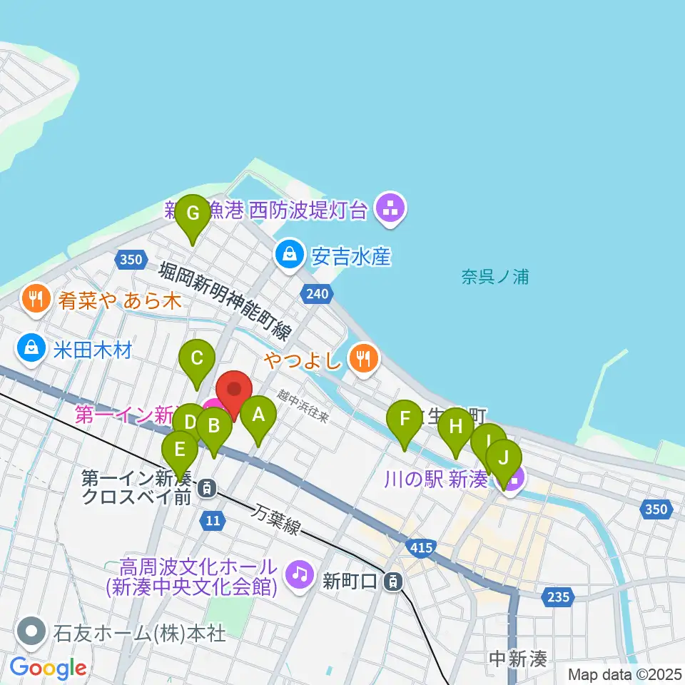 クロスベイ新湊周辺のカフェ一覧地図
