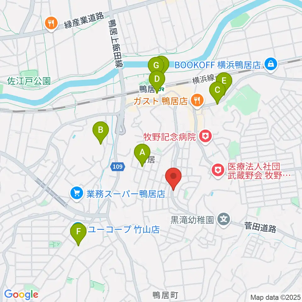 スタジオあぢと周辺のカフェ一覧地図