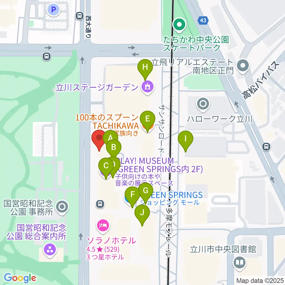 PLAY! MUSEUM周辺のカフェ一覧地図
