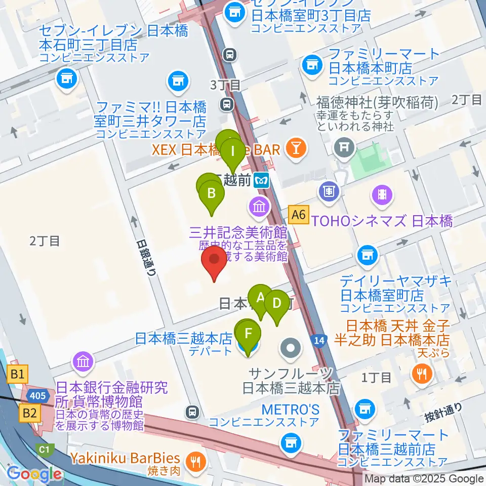 三井記念美術館周辺のカフェ一覧地図