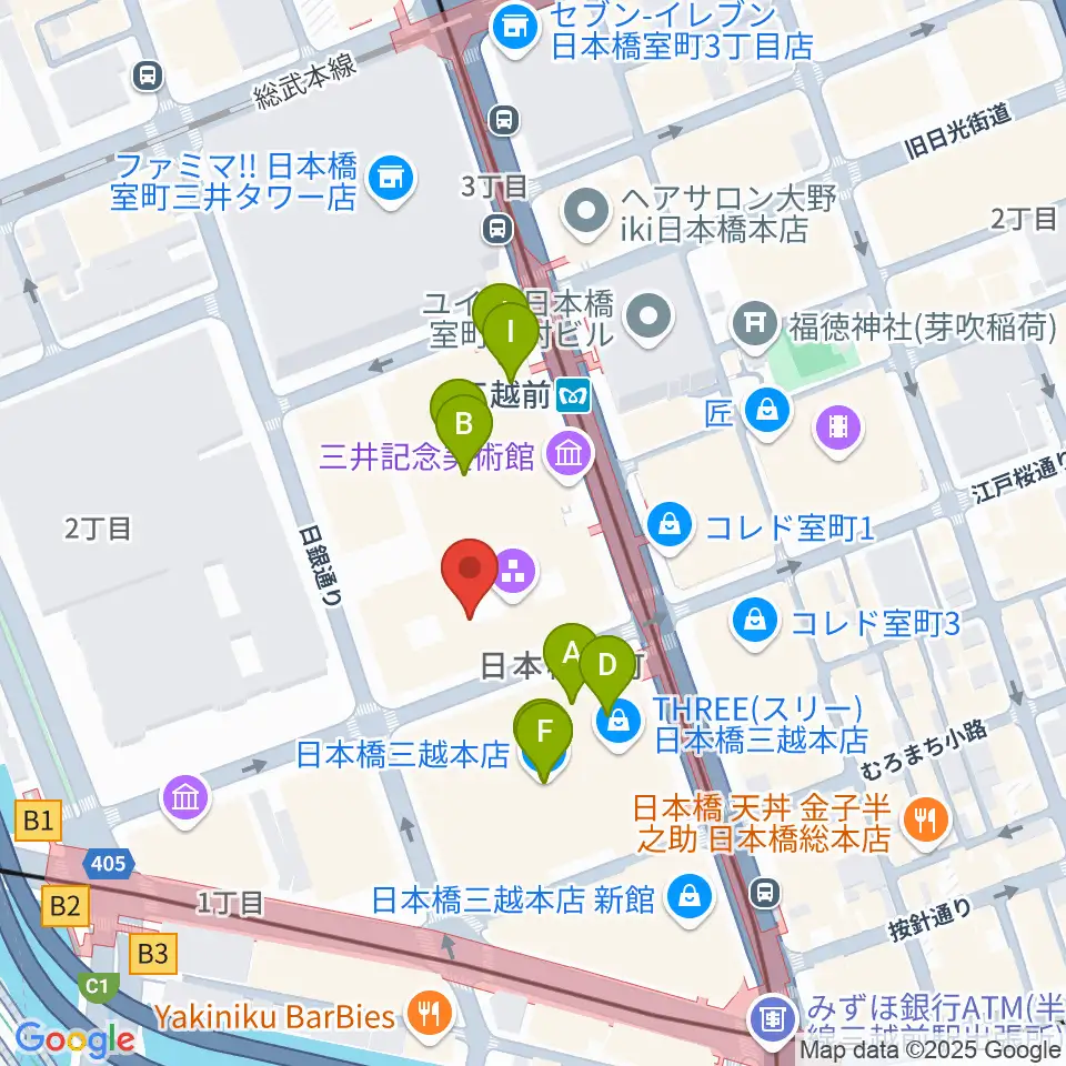 三井記念美術館周辺のカフェ一覧地図
