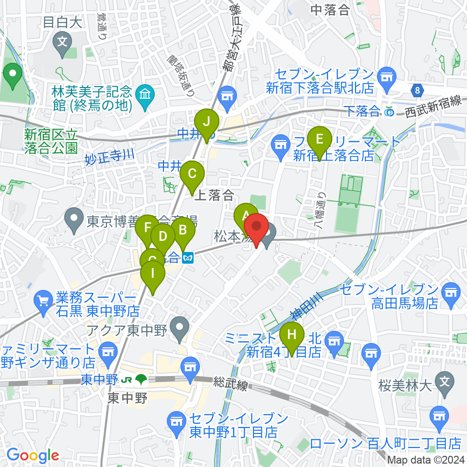 プラチナムガレージ周辺のカフェ一覧地図