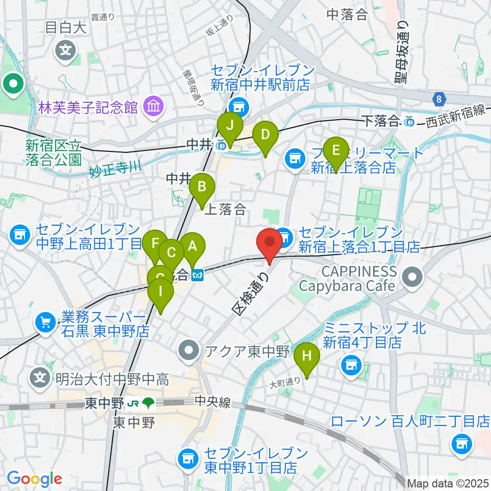 プラチナムガレージ周辺のカフェ一覧地図