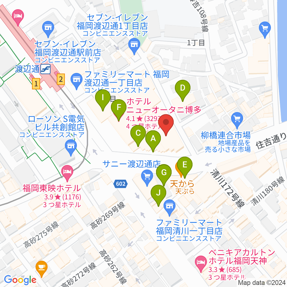 福岡HEACON LABO周辺のカフェ一覧地図