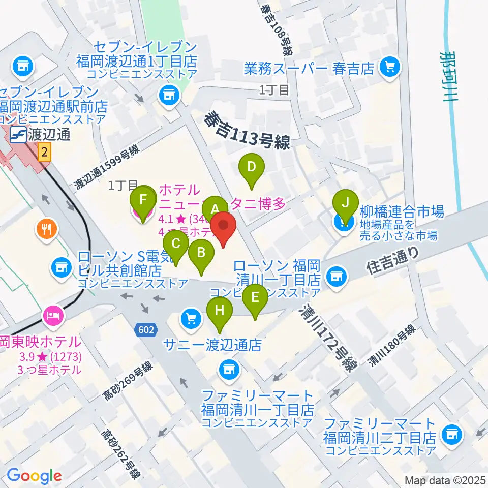 福岡HEACON LABO周辺のカフェ一覧地図
