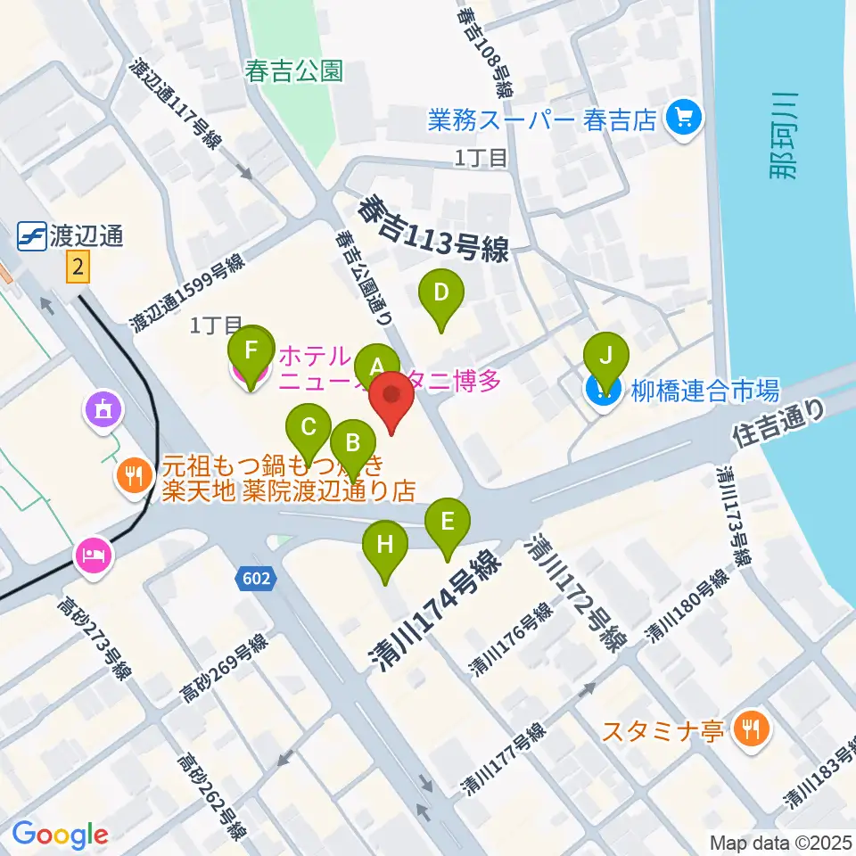 福岡HEACON LABO周辺のカフェ一覧地図