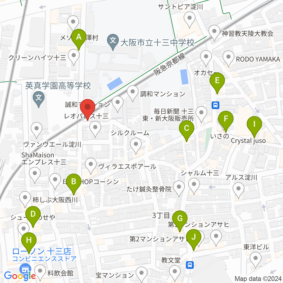 Lan Music Studio周辺のカフェ一覧地図