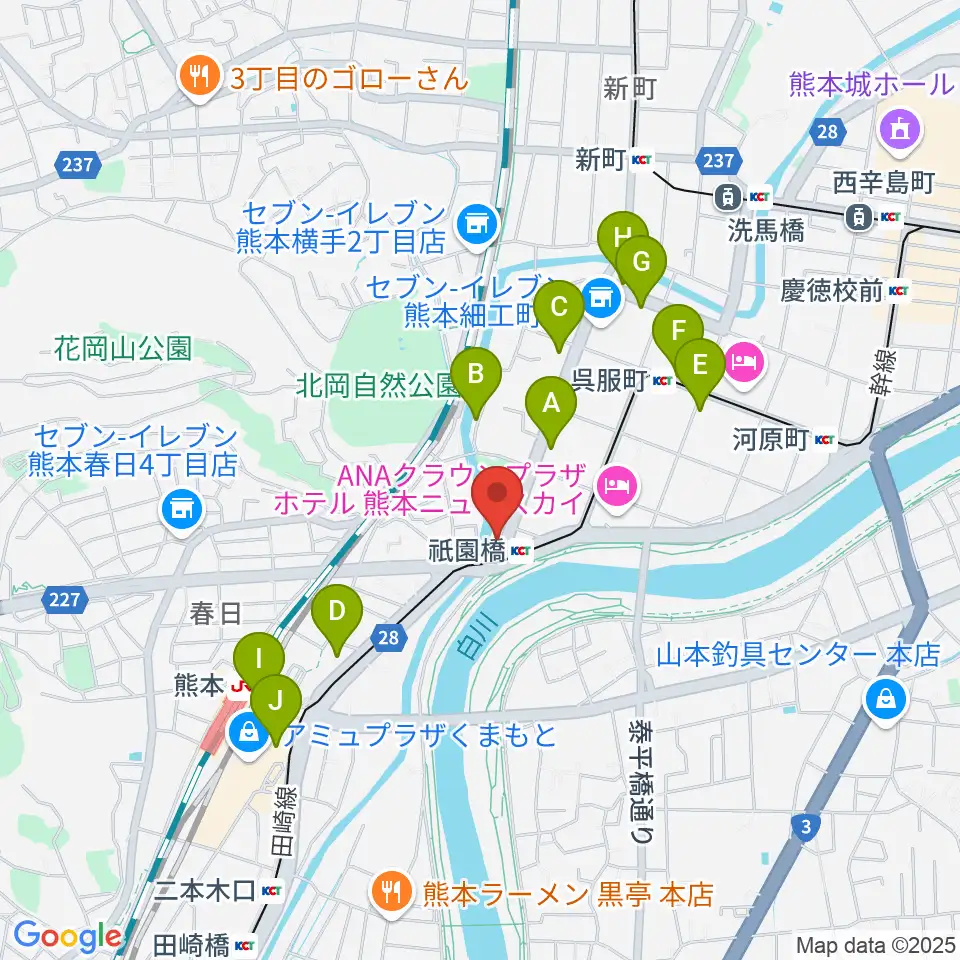 KAZ Guitar Music School周辺のカフェ一覧地図