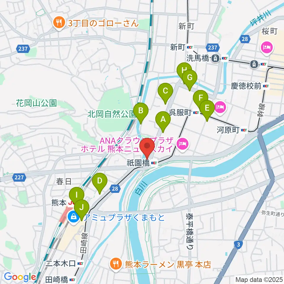 KAZ Guitar Music School周辺のカフェ一覧地図