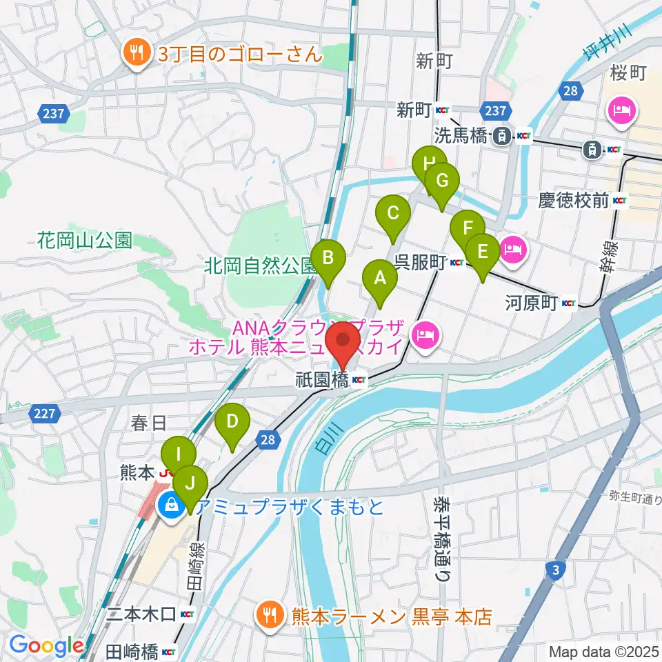 KAZ Guitar Music School周辺のカフェ一覧地図