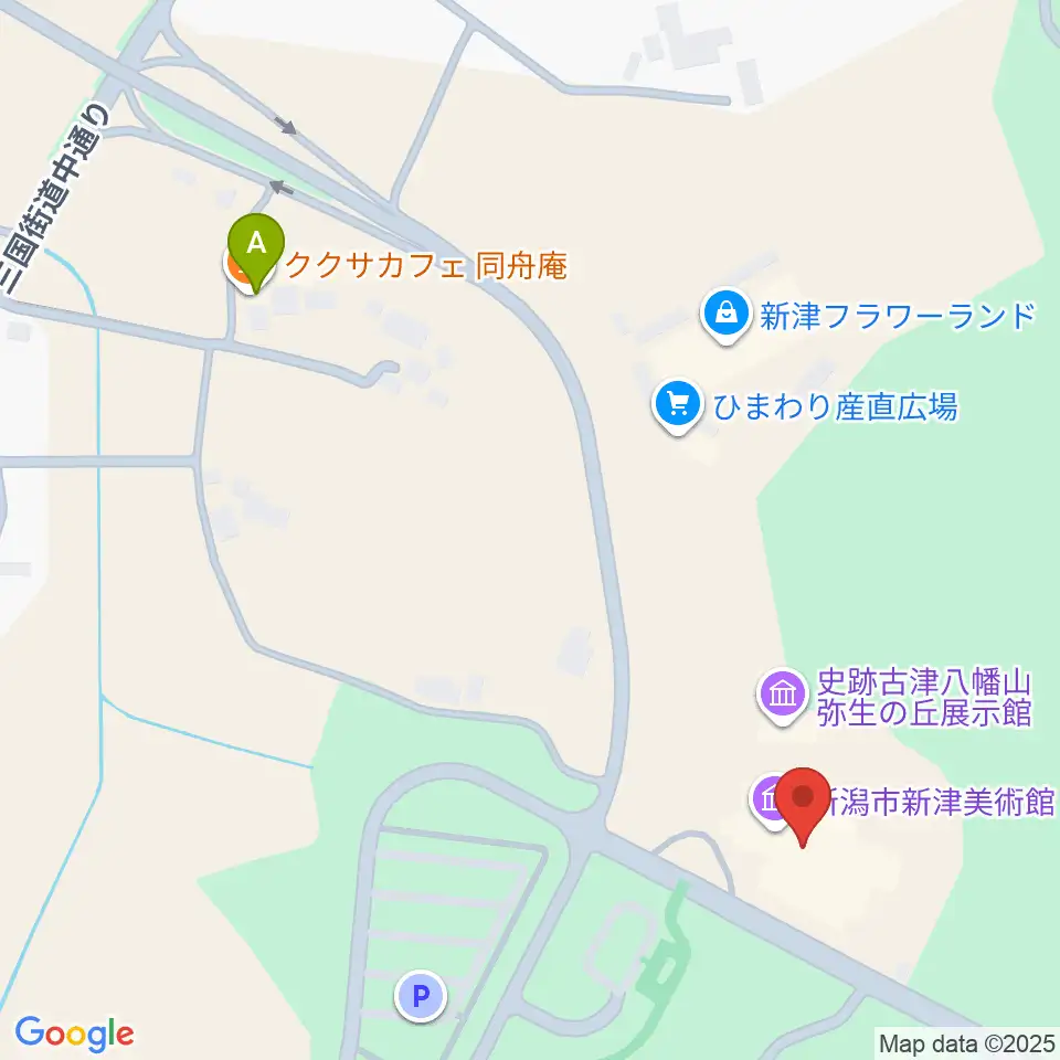 新潟市新津美術館周辺のカフェ一覧地図