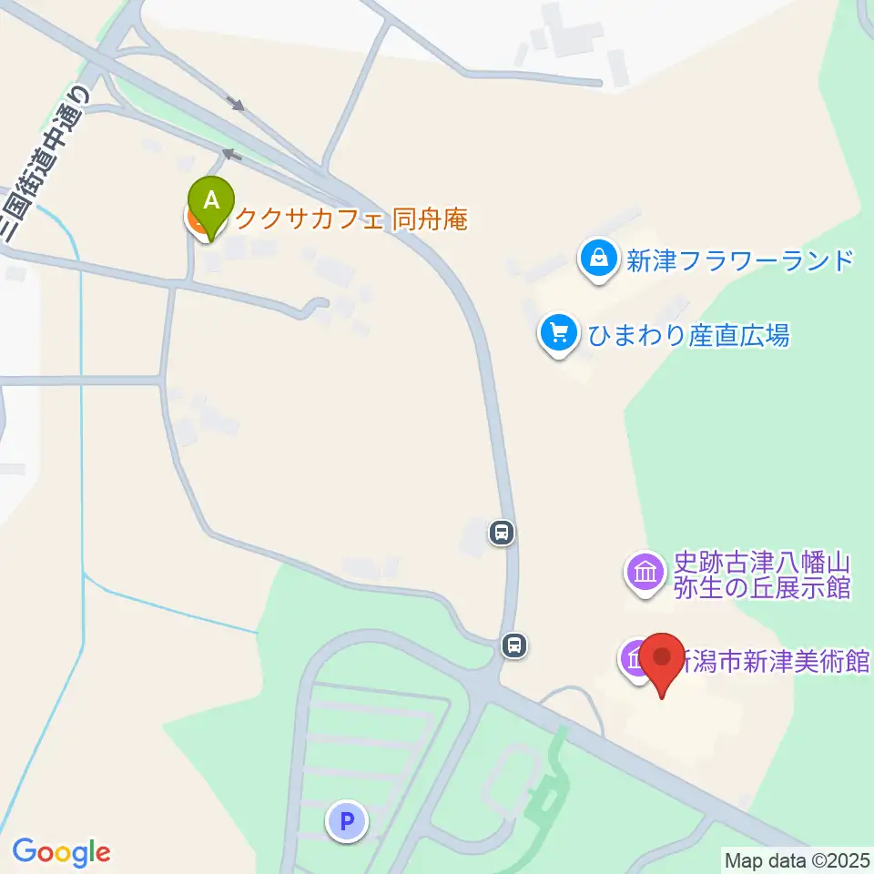 新潟市新津美術館周辺のカフェ一覧地図