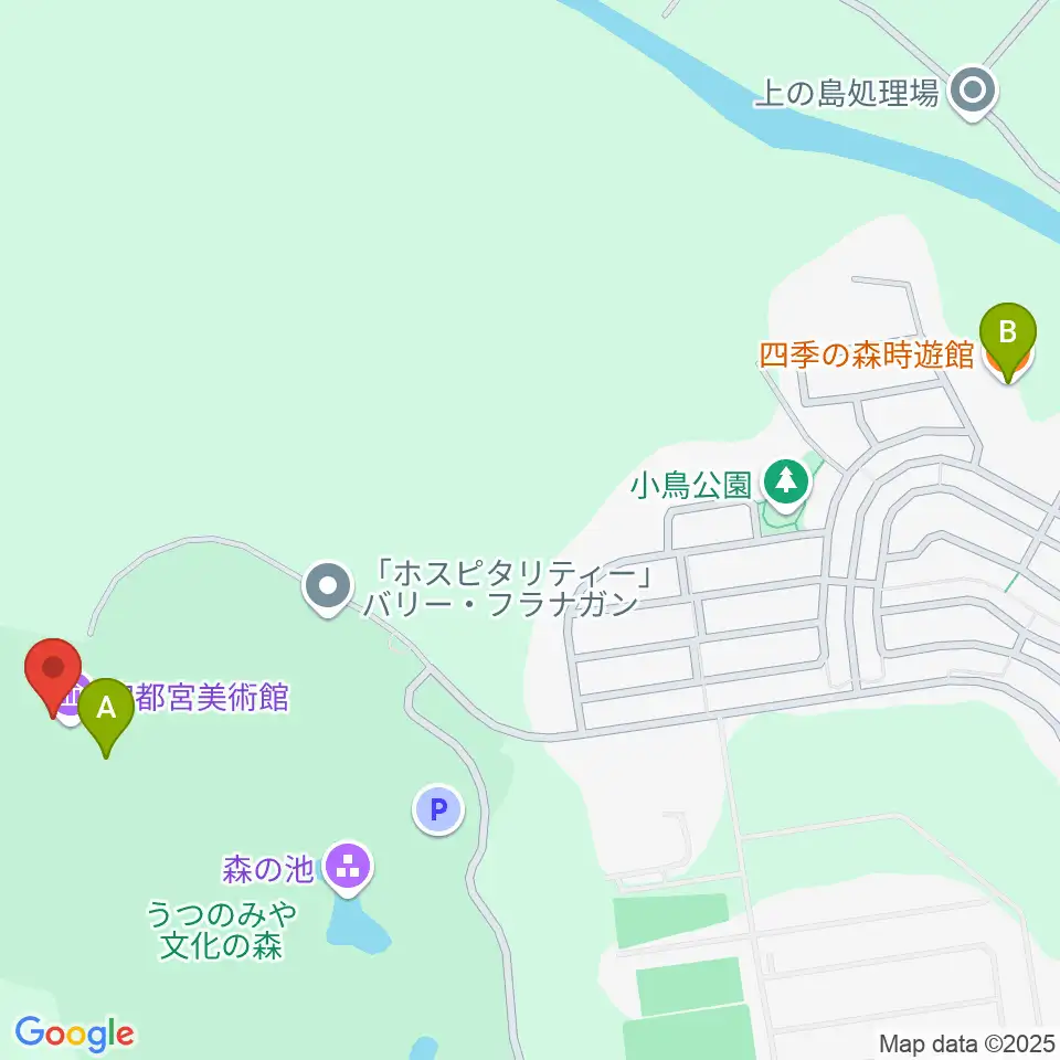 宇都宮美術館周辺のカフェ一覧地図