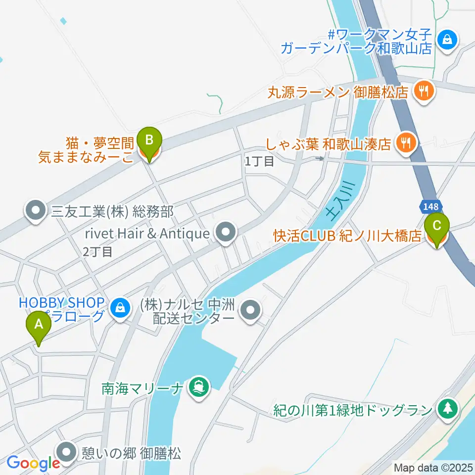ピノテラス周辺のカフェ一覧地図