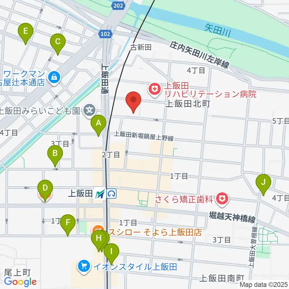 リアラウンズ周辺のカフェ一覧地図