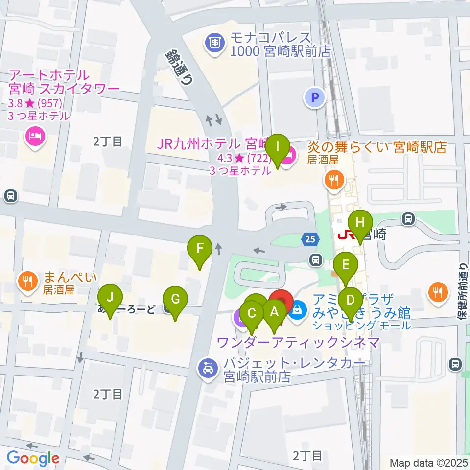 ワンダーアティックシネマ周辺のカフェ一覧地図