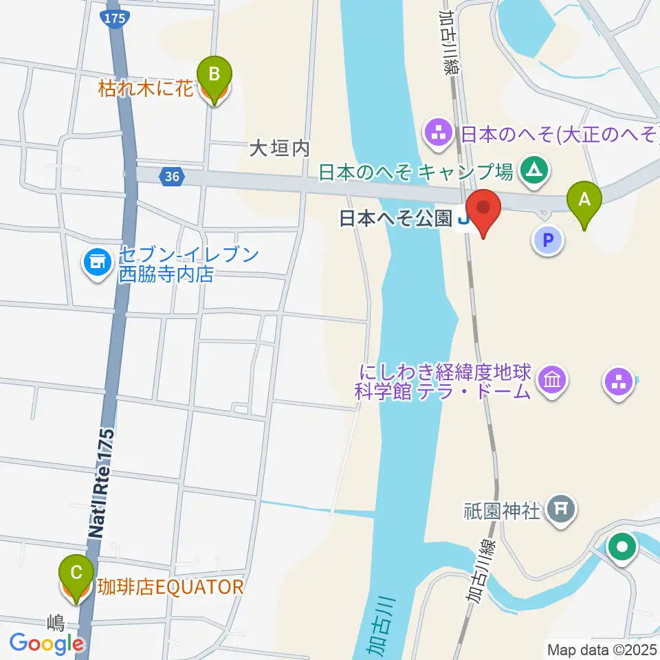 西脇市岡之山美術館周辺のカフェ一覧地図