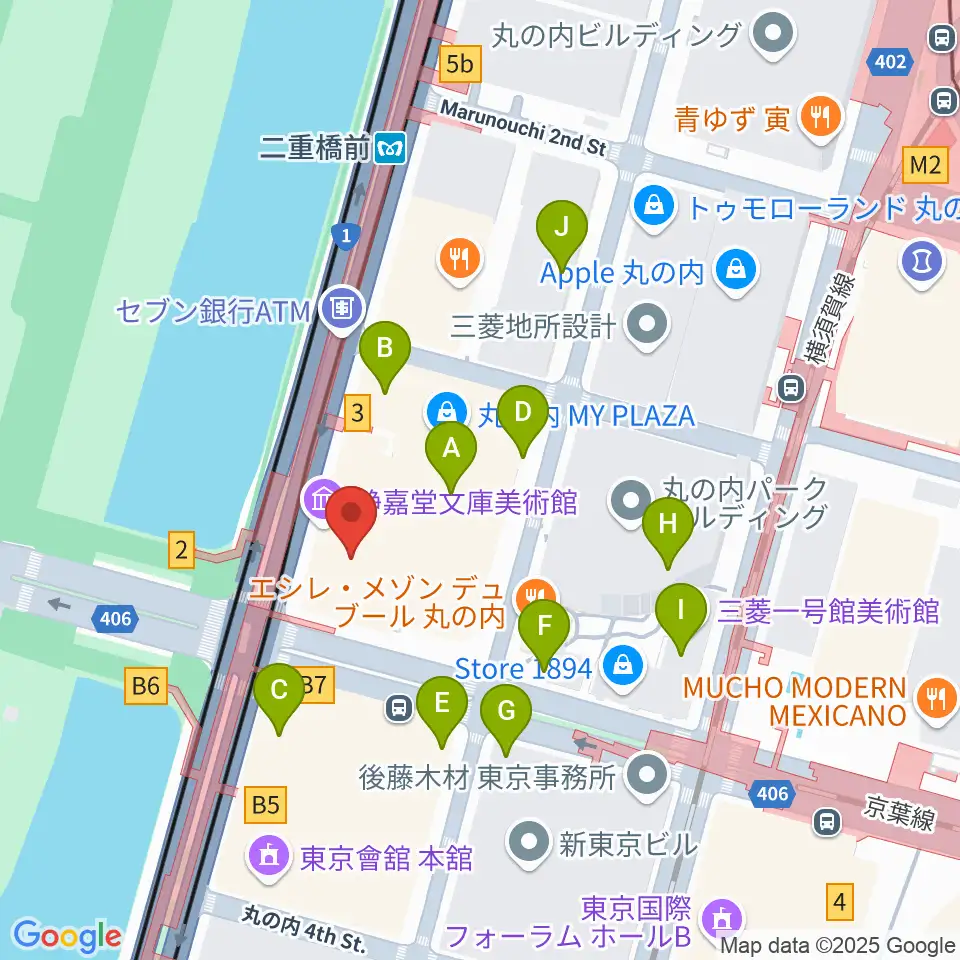 静嘉堂@丸の内 静嘉堂文庫美術館周辺のカフェ一覧地図
