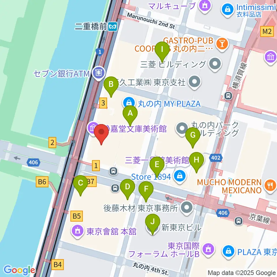 静嘉堂＠丸の内 静嘉堂文庫美術館周辺のカフェ一覧地図