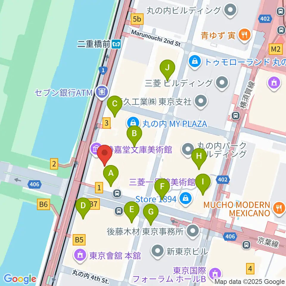 静嘉堂＠丸の内 静嘉堂文庫美術館周辺のカフェ一覧地図