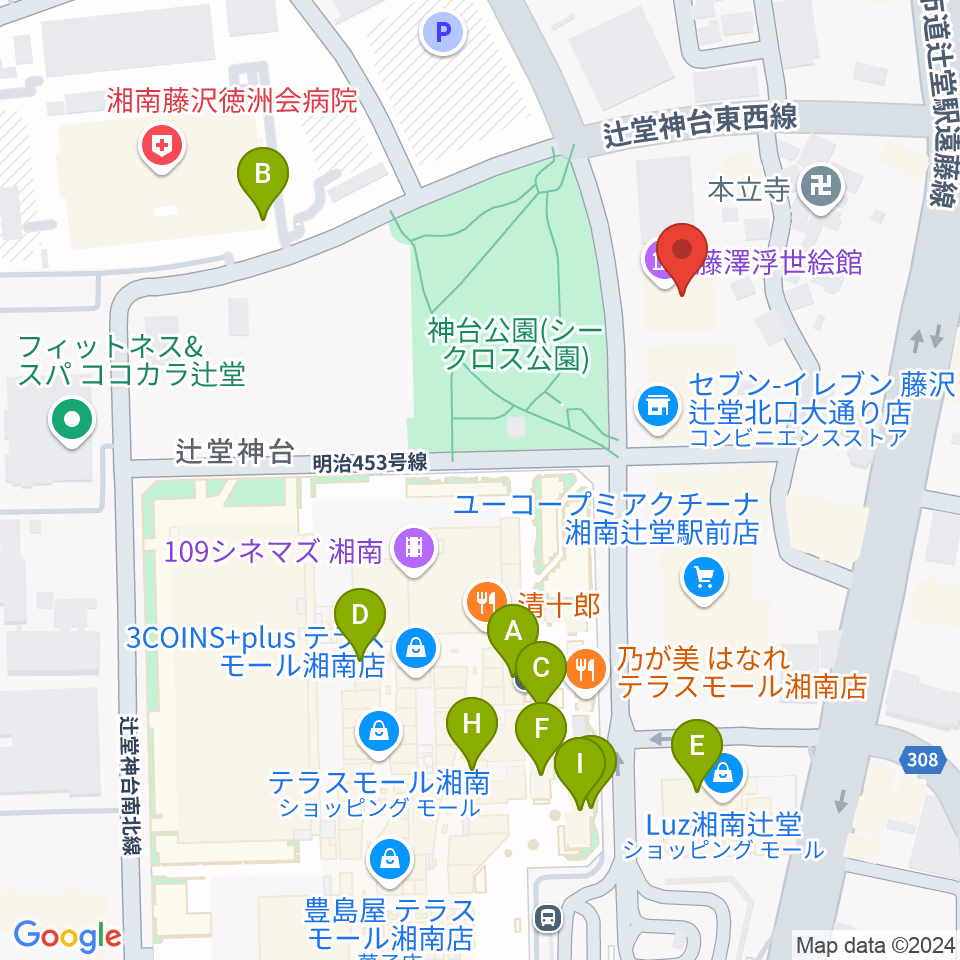 藤沢市アートスペース周辺のカフェ一覧地図