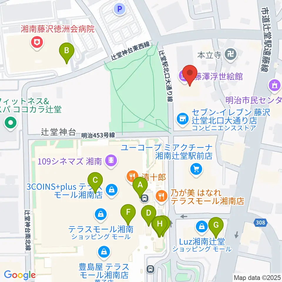 藤沢市アートスペース周辺のカフェ一覧地図