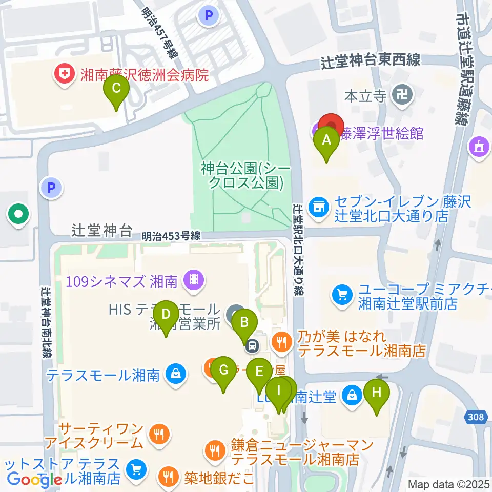 藤沢市アートスペース周辺のカフェ一覧地図