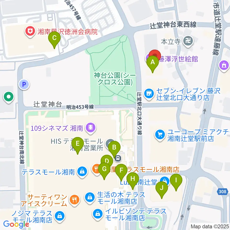 藤沢市アートスペース周辺のカフェ一覧地図