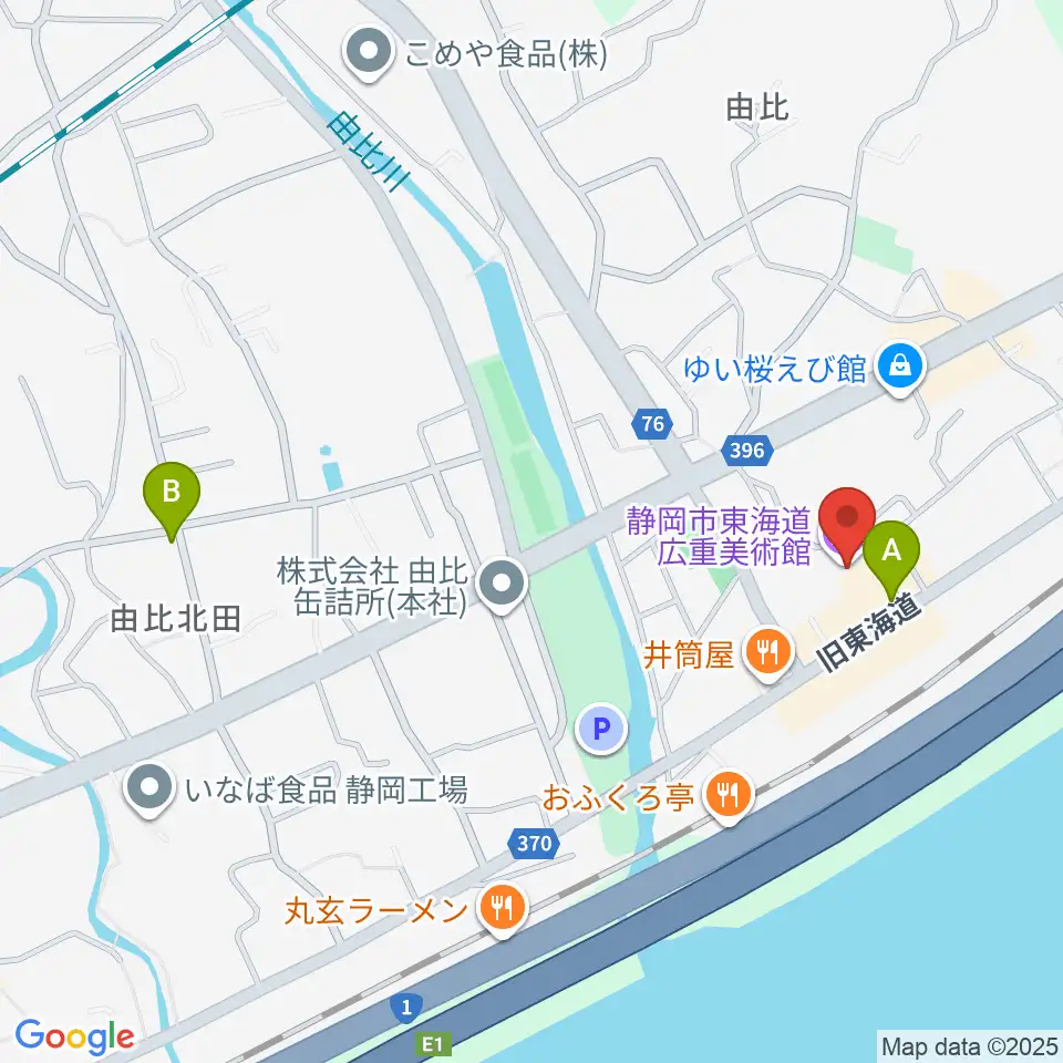東海道広重美術館周辺のカフェ一覧地図
