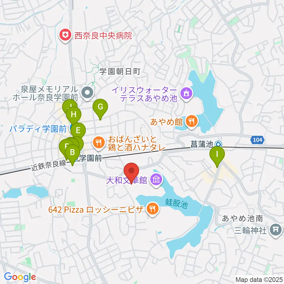 大和文華館周辺のカフェ一覧地図