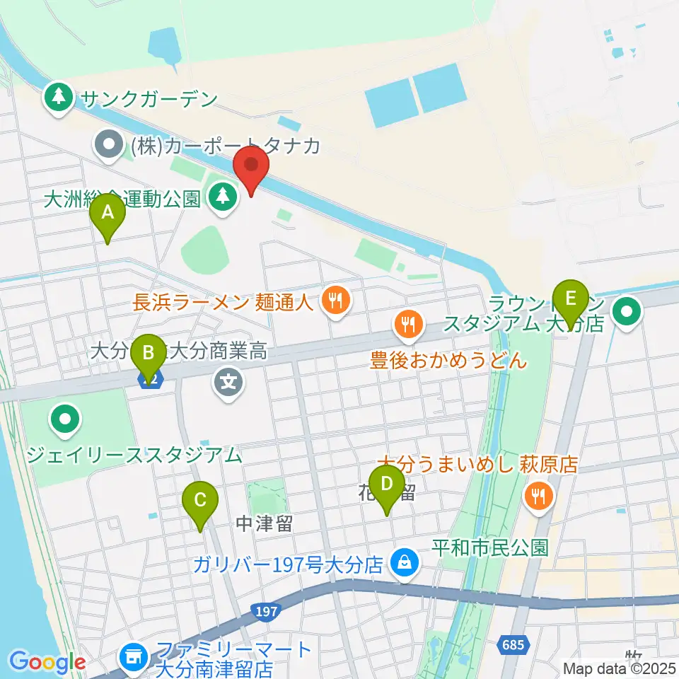 サイクルショップコダマ大洲アリーナ周辺のカフェ一覧地図