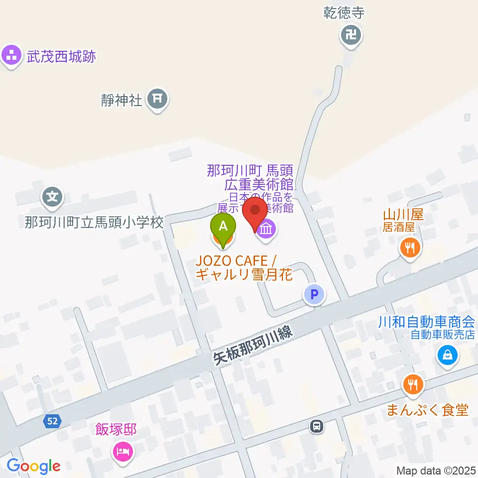 那珂川町馬頭広重美術館周辺のカフェ一覧地図