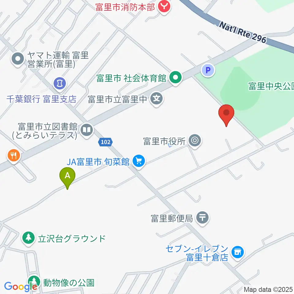 富里中央公民館周辺のカフェ一覧地図
