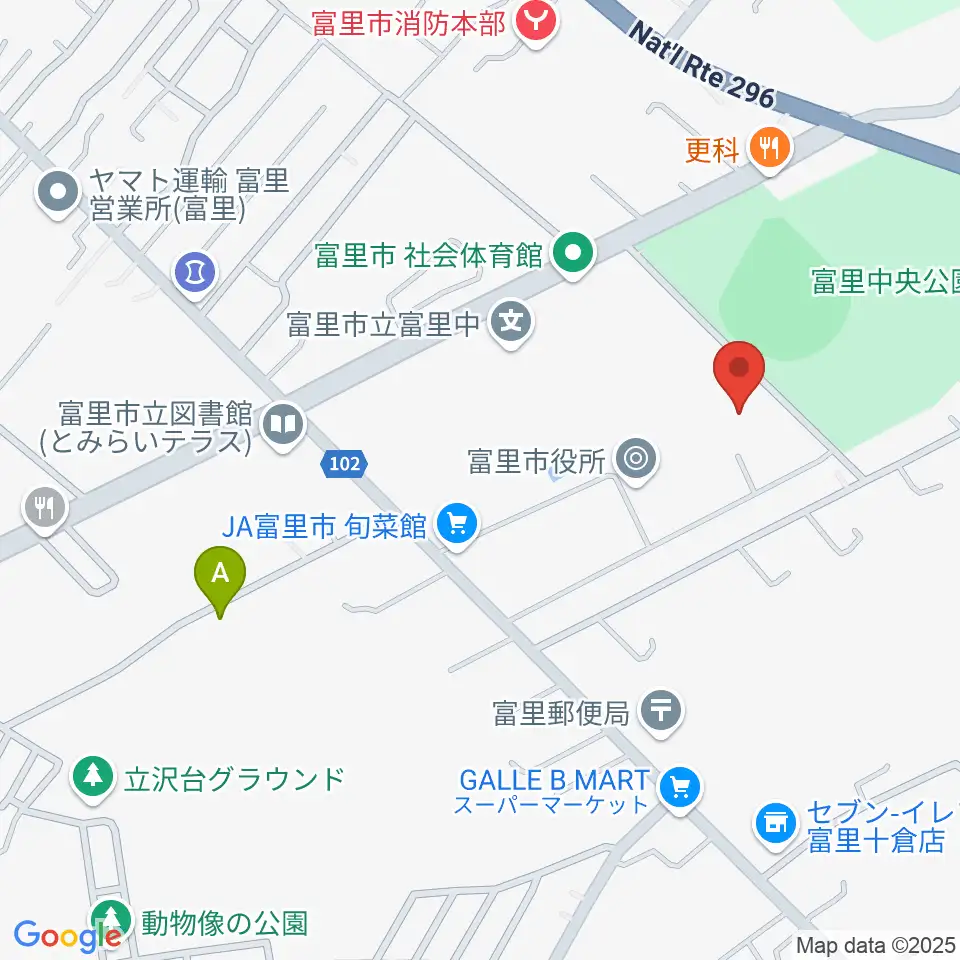 富里中央公民館周辺のカフェ一覧地図