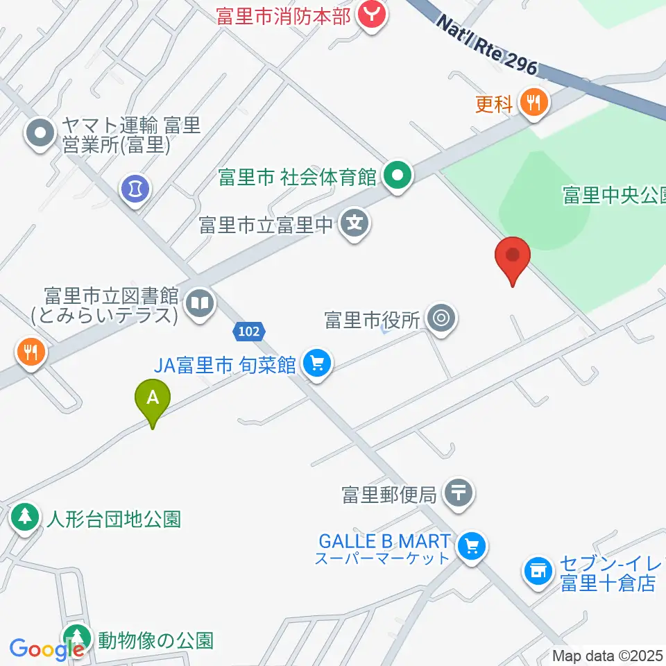 富里中央公民館周辺のカフェ一覧地図