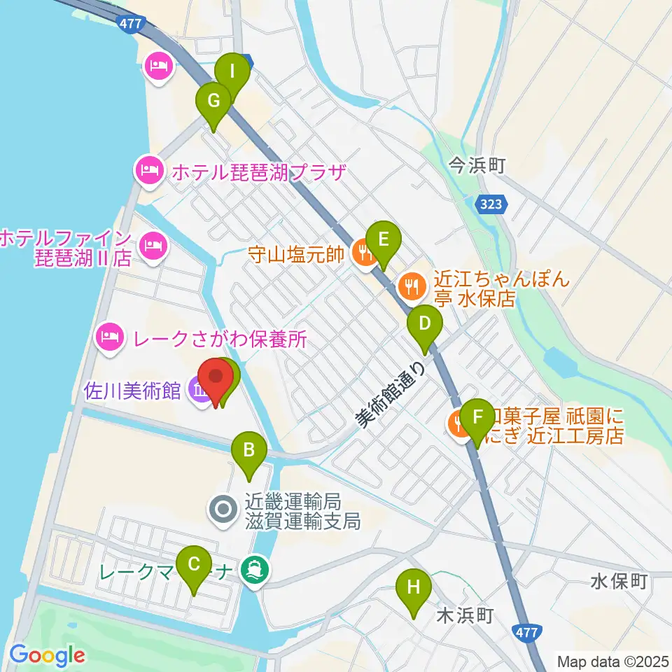 佐川美術館周辺のカフェ一覧地図
