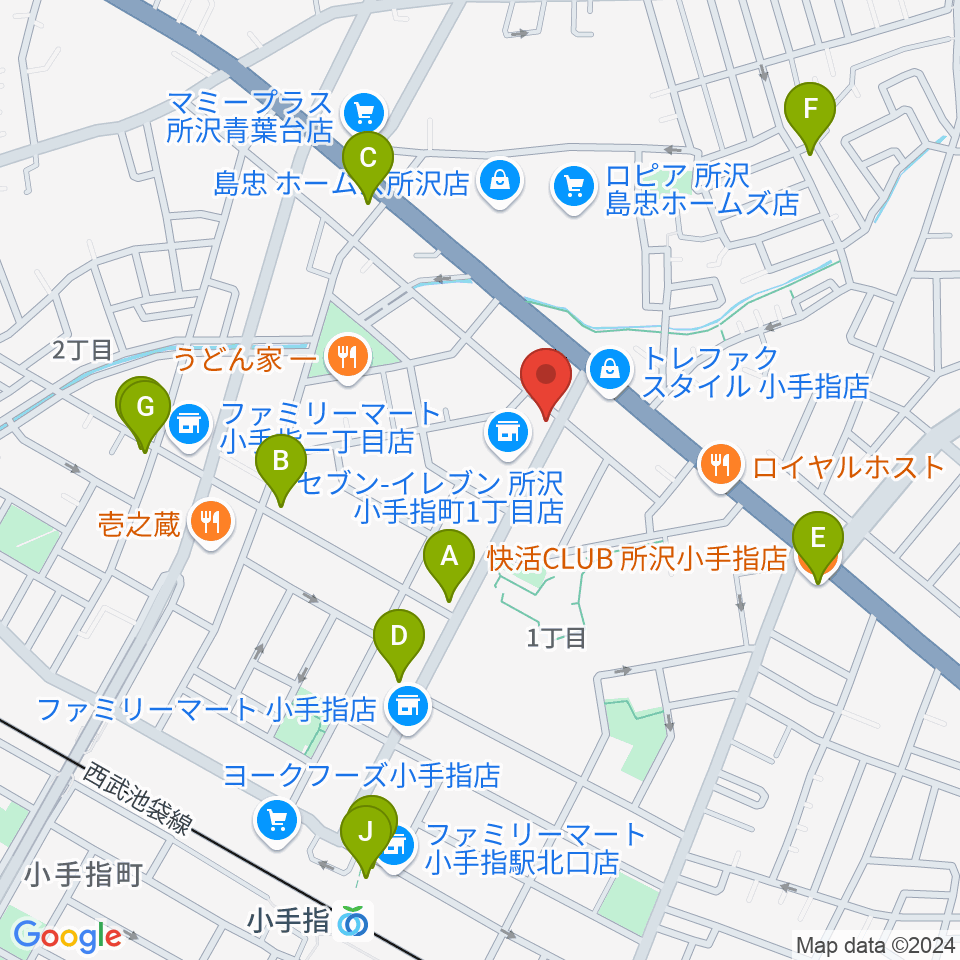 サウンドショット 小手指店周辺のカフェ一覧地図