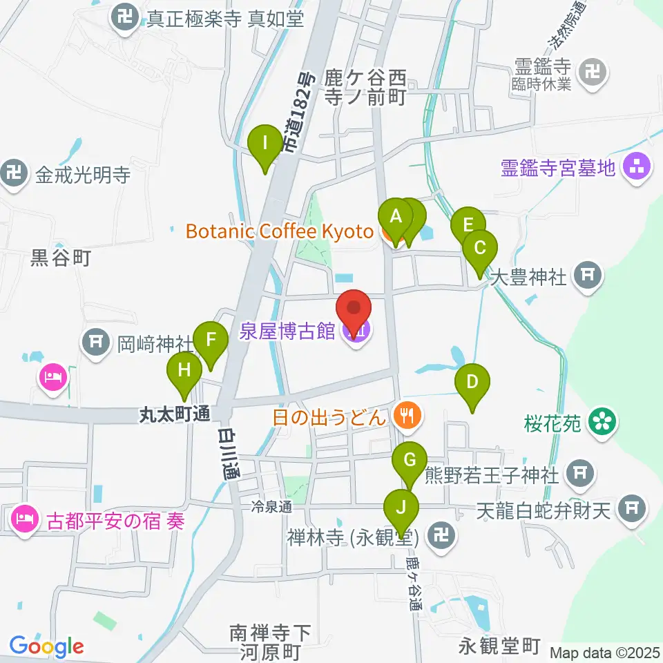 泉屋博古館周辺のカフェ一覧地図