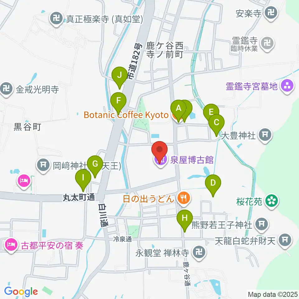 泉屋博古館周辺のカフェ一覧地図