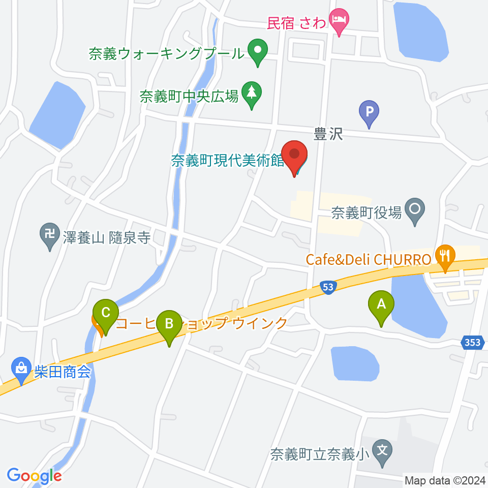 奈義町現代美術館（NagiMOCA）周辺のカフェ一覧地図